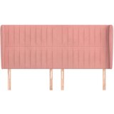  Vzglavje z ušesi roza 163x23x118/128 cm žamet, (20935986) | Shoptok.si