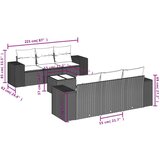  7-dijelni set vrtnih sofa od poliratana s jastucima bež | shoptok.hr