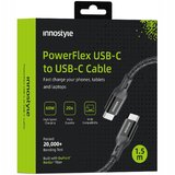 Innostyle POWERFLEX USB-C KABEL ZA HITRO POLNJENJE ZA IPHONE SAMSUNG 3A 60W KEVLAR 2M ČRN, (21748109) | Shoptok.si