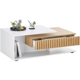 Boxxx klubska miza, bela, hrast artisan | Shoptok.si