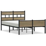 vidaXL Posteljni okvir brez vzmetnice hrast 120x200 cm inženirski les | Shoptok.si