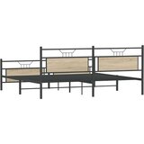 Metalni Kovinski posteljni okvir brez vzmetnice sonoma hrast 200x200 cm, (21829644) | Shoptok.si