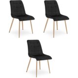  SPLIT stolica - crni baršun / hrastove noge x 3 | shoptok.hr
