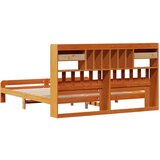  Knjižna postelja brez vzmetnice vošč. rjava 200x200 cm borovina, (21607656) | Shoptok.si