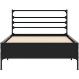 vidaXL Posteljni okvir črn 100x200 cm inženirski les in kovina, (21156046) | Shoptok.si