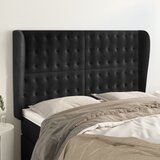  Uzglavlje s ušima crno 147x23x118/128 cm baršunasto | shoptok.hr