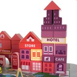Kruzzel drvene kocke Grad 100 kom sa slagalicom ulica i kantom sorterom | shoptok.hr