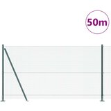 vidaXL Varjena žična ograja z 13 razširjenimi stebrički Zelena 1.2x50 m Jeklo | Shoptok.si