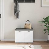  Klupa za hodnik s jastukom s policom Bijeli 60 x 38 x 46 cm | shoptok.hr