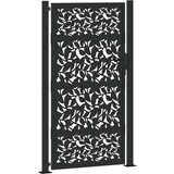 vidaXL Vrtna vrata črna 105x180 cm dizajn jeklenih listov | Shoptok.si