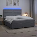  LED okvir za krevet s madracem Svjetlosiva 160 x 200 cm Tkanina | shoptok.hr