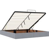 vidaXL Otomanski posteljni okvir z vzmetnicami siv 200x200 cm blago | Shoptok.si