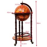  Globus bar bar, voziček za serviranje vina, stojalo za vino, mini bar, barski voziček | Shoptok.si