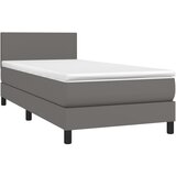 s oprugama i madracem sivi 90 x 200 cm od umjetne kože | shoptok.hr