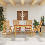  5-dijelni vrtni blagovaonski set od masivnog bagremovog drva Smeđa 110 x 110 x 75 cm | Shoptok.si