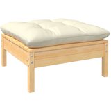 Maison Chic Vrtni stolček - Vrtni stoli za noge s krem blazino trdna borovina JS917, (21878330) | Shoptok.si
