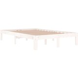  Posteljni okvir bel iz trdnega lesa 120x190 cm 4FT, (20905001) | Shoptok.si