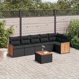 vidaXL 7-dijelni set vrtnih sofa od poliratana s jastucima crni | shoptok.hr