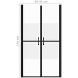 vidaXL Vrata za tuš-kabinu napola matirana ESG (88 - 91) x 190 cm | shoptok.hr