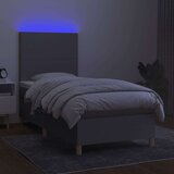  Krevet box spring s madracem LED svjetlosivi 90x190 cm tkanina | shoptok.hr
