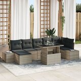 vidaXL Vrtna sofa set 8 dijelni Siva Ratan 8-dijelni vrtni set Ostalo | shoptok.hr