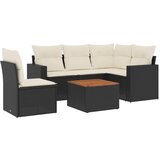  6-dijelni set vrtnih sofa s jastucima crni od poliratana | shoptok.hr