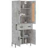  Visoka komoda siva betona 69,5x34x180 cm od konstruiranog drva | shoptok.hr