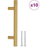  Ručke za ormarić 10 kom zlatne 96 mm od nehrđajućeg čelika | shoptok.hr