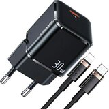 Usams ŁAD. SIEC. 1XUSB-C T45 30W PD3.0 FAST CHARGING +KABEL U63 USB-C/LIGHTNING CZARNY/BLACK UXTZH01 (-UX), (21974718) | Shoptok.si