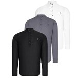 Dewberry TRIPLE SET G783 JUDGE COLLAR SHIRT-BLACK-WHITE-ANTHRACITE Cijene