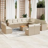 vidaXL 14-dijelni set vrtnih sofa s jastucima poliratan Bež | shoptok.hr