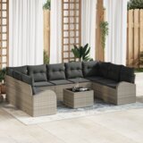  Set za vrtni kauč s jastučićima sivi poli rattan | shoptok.hr