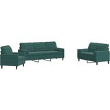 vidaXL 3-dijelni set sofa s jastucima tamnozeleni baršunasti | shoptok.hr