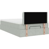 vidaXL Otomanski posteljni okvir z vzmetnico siv 120x190 cm žamet | Shoptok.si