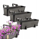 KADAX balkonski cvetlični lonček 60 cm rjavi ročaji stojalo 3 kosi, (5000346418) | Shoptok.si