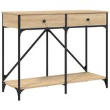 Maison Chic Konzolna mizica - miza ob steni sonoma hrast 100x39x78,5 cm inženirski les, (21785816) Cene