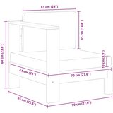  Srednja sofa s 1 naslonom za ruke tamnosiva od bagremovog drva | shoptok.hr