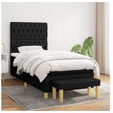 Box spring postelja z vzmetnico črna 100x200 cm blago | Shoptok.si