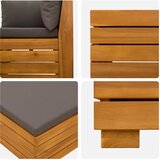  6 kom. Set vanjskih sofa Čvrsto drvo akacije Smeđa | shoptok.hr