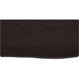  Zidna polica tamnosmeđa 60x30x(2-4) cm od obrađene hrastovine Slike