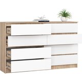 AKORD Komoda, 8 Predalov, Hrast Sonoma/Bela, (5000332347) | Shoptok.si