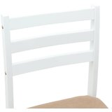  Trpezarijske stolice 2 kom. Čvrsto drvo od gume Bijelo Bijela 40 x 47,5 x 99,5 cm | shoptok.hr