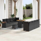  Sjedeća garnitura za vrt 12 kom. 10-Broj sjedala Crna poliratan 234 x 204 x 85 cm | shoptok.hr