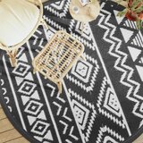 vidaXL Vanjski tepih crni Ø 200 cm PP | shoptok.hr
