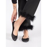 Shelvt Black shiny women's ballerinas with a bow Cijene