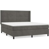  Box spring postelja z vzmetnico temno siva 160x200 cm žamet, (20901452) | Shoptok.si