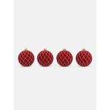Sinsay Set božićnih kuglica sa zlatnim geometrijskim uzorkom i bar&amp;scaron;unastom zavr&amp;scaron;nom obradom 4 pack Slike