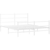 vidaXL Metalni okvir kreveta uzglavlje i podnožje bijeli 150 x 200 cm | shoptok.hr