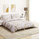  Set posteljine za poplun bijelo-smeđi 155 x 220 cm pamučni Cijene