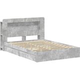  Okvir kreveta s pohranom s ladicama Betonska siva 135 x 190 cm | shoptok.hr